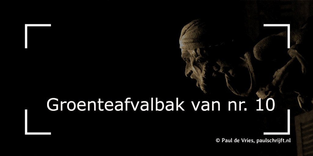 Gargoyle Foto: Gargoyle van Raquelina op Pixabay, bij het versje Groenteafvalbak van nr. 10