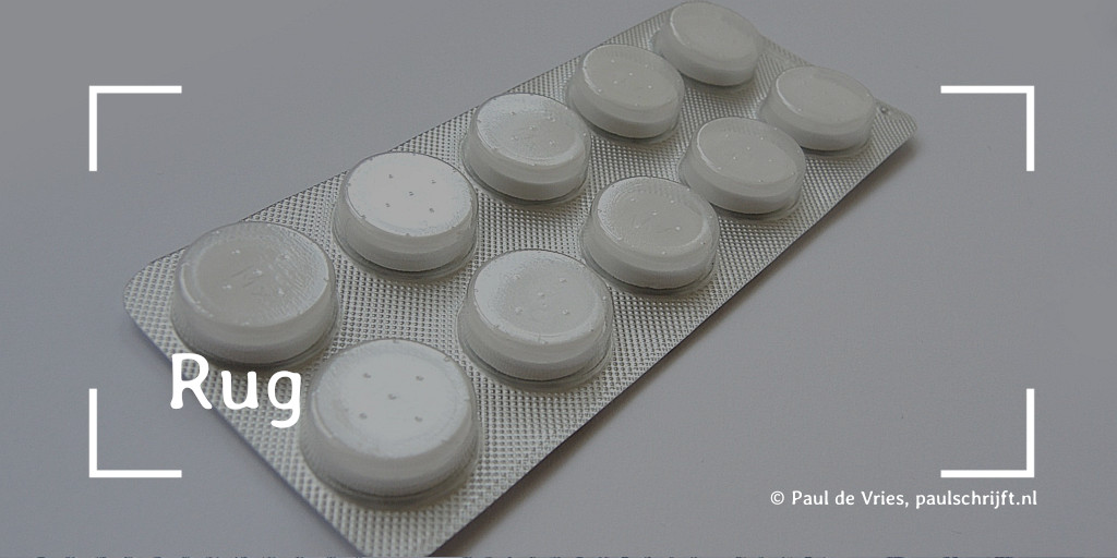 Pillenstrip Pillenstrip bij het versje 'Rug' van Paul Schrijft - foto Kazejin