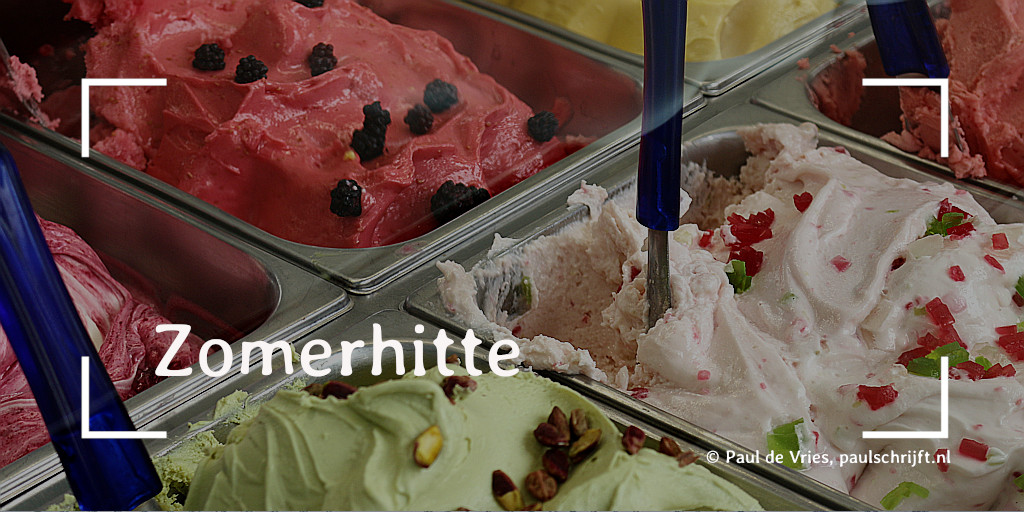 Ijsvitrine bij het versje 'Zomerhitte' van Paul Schrijft Ijsvitrine bij het versje 'Zomerhitte' van Paul Schrijft